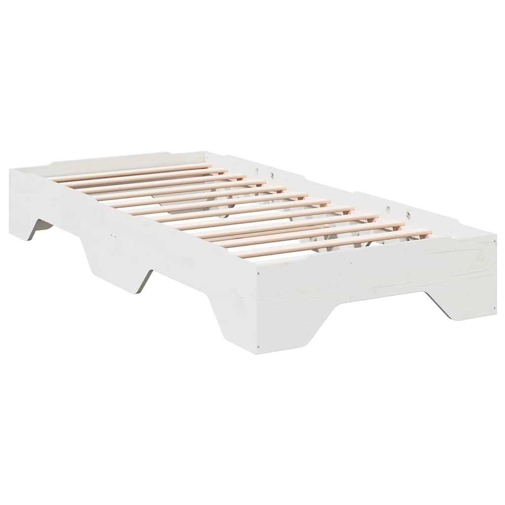 vidaXL Massivholzbett ohne Matratze Stapelbar Weiß 80x200 cm