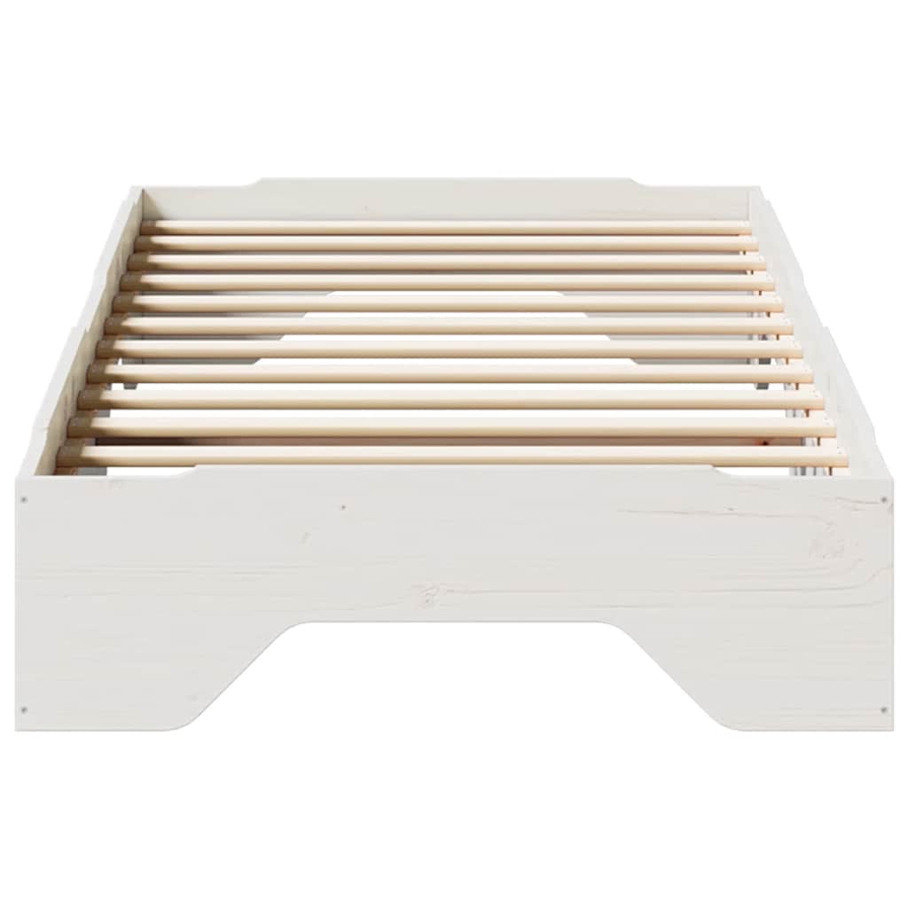 vidaXL Massivholzbett ohne Matratze Stapelbar Weiß 80x200 cm