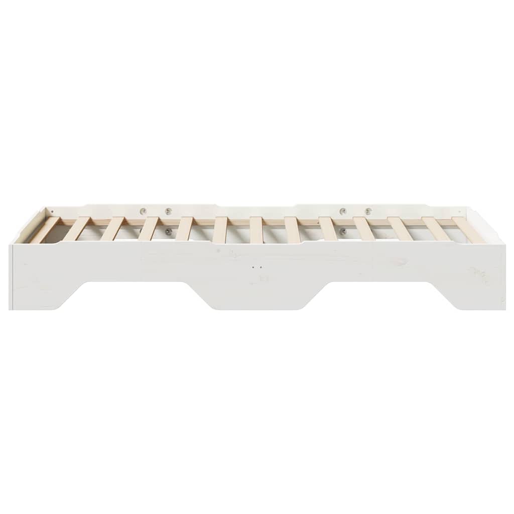 vidaXL Massivholzbett ohne Matratze Stapelbar Weiß 80x200 cm