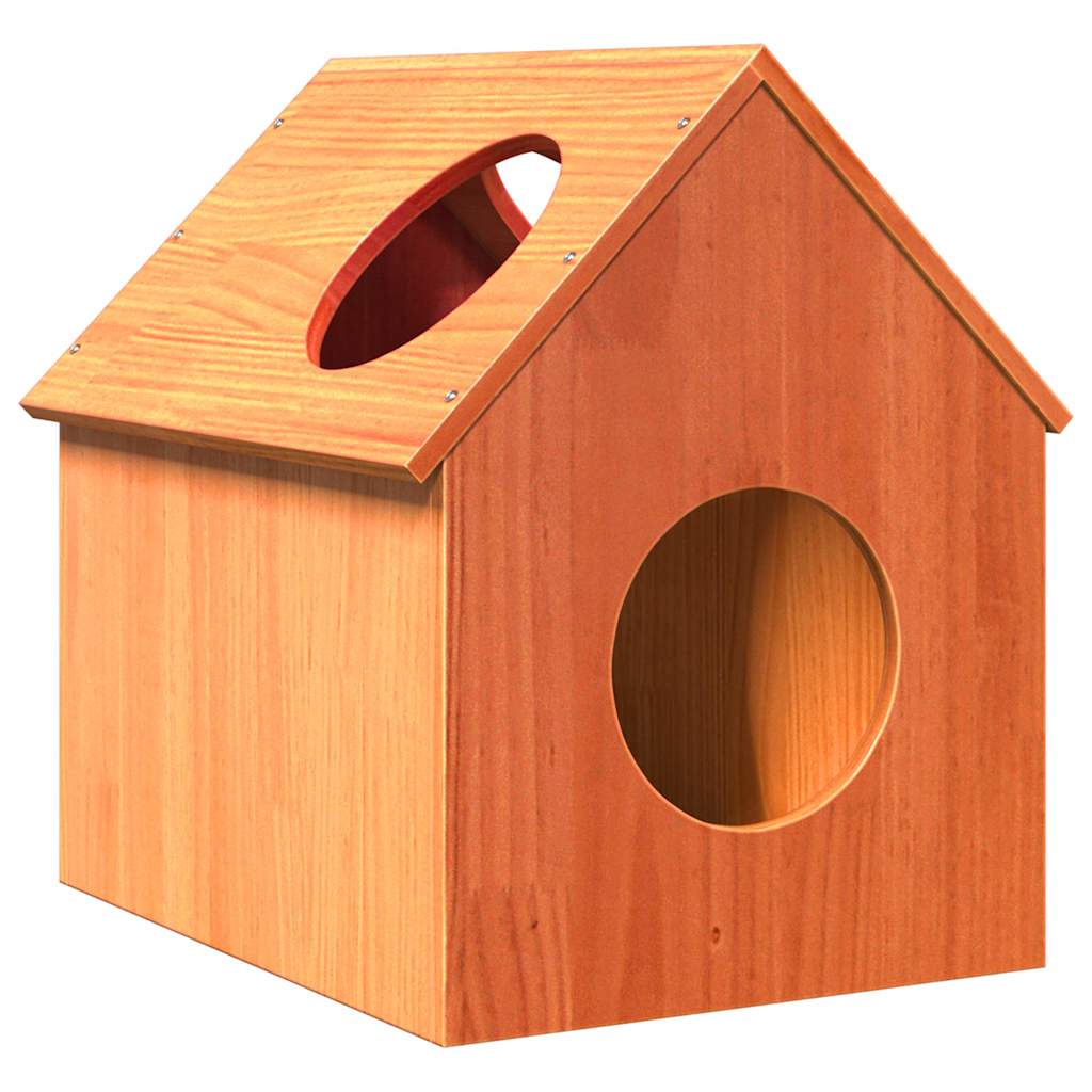 vidaXL Katzenhaus Wachsbraun 41x50x50 cm Massivholz Kiefer