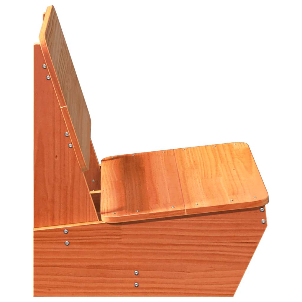 vidaXL Gartenstühle 2 Stk. Wachsbraun 60x64x70,5 cm Massivholz Kiefer