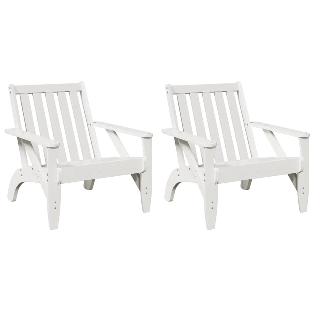 vidaXL Adirondack-Gartenstühle 2Stk. Weiß 75x77x77cm Massivholz Kiefer
