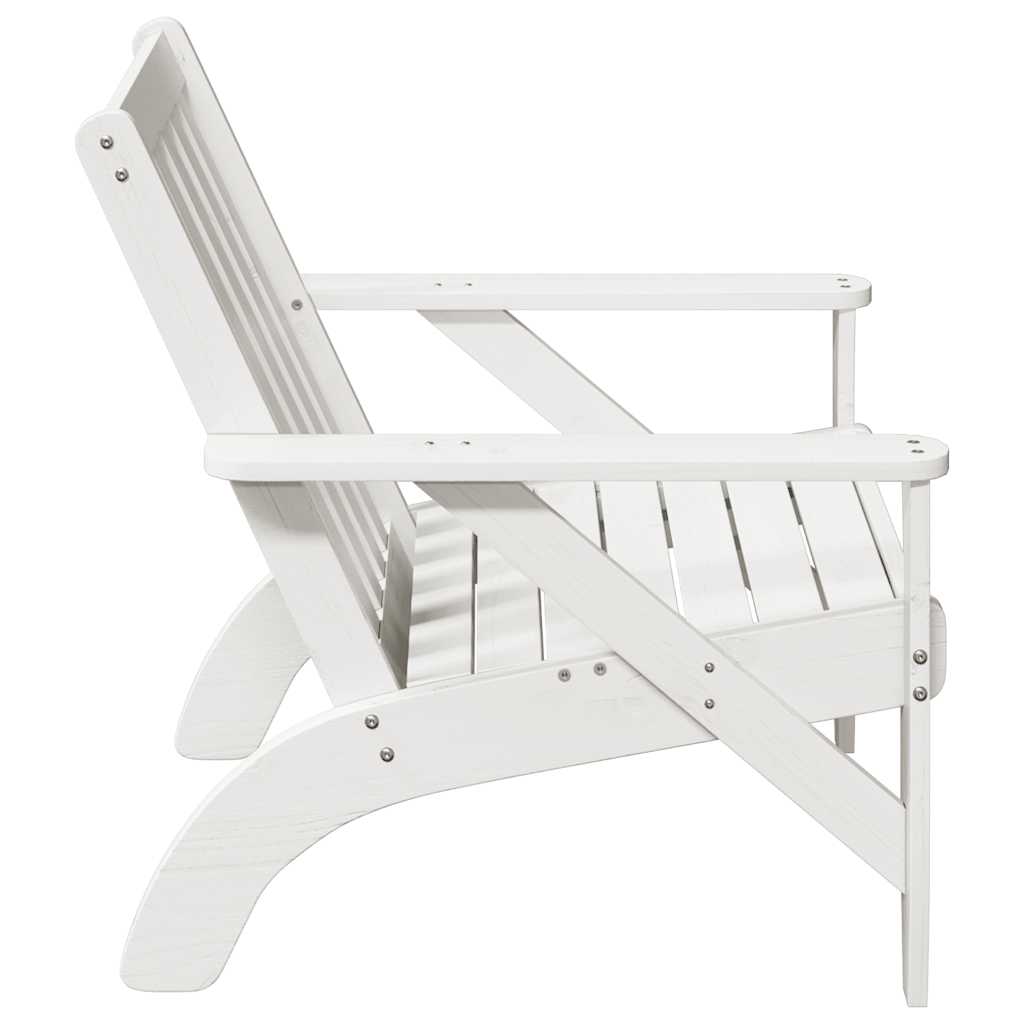 vidaXL Adirondack-Gartenstühle 2Stk. Weiß 75x77x77cm Massivholz Kiefer