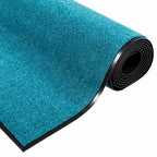 vidaXL Fußmatte Cyan und Schwarz 120 x 250 cm Polyamid und PVC