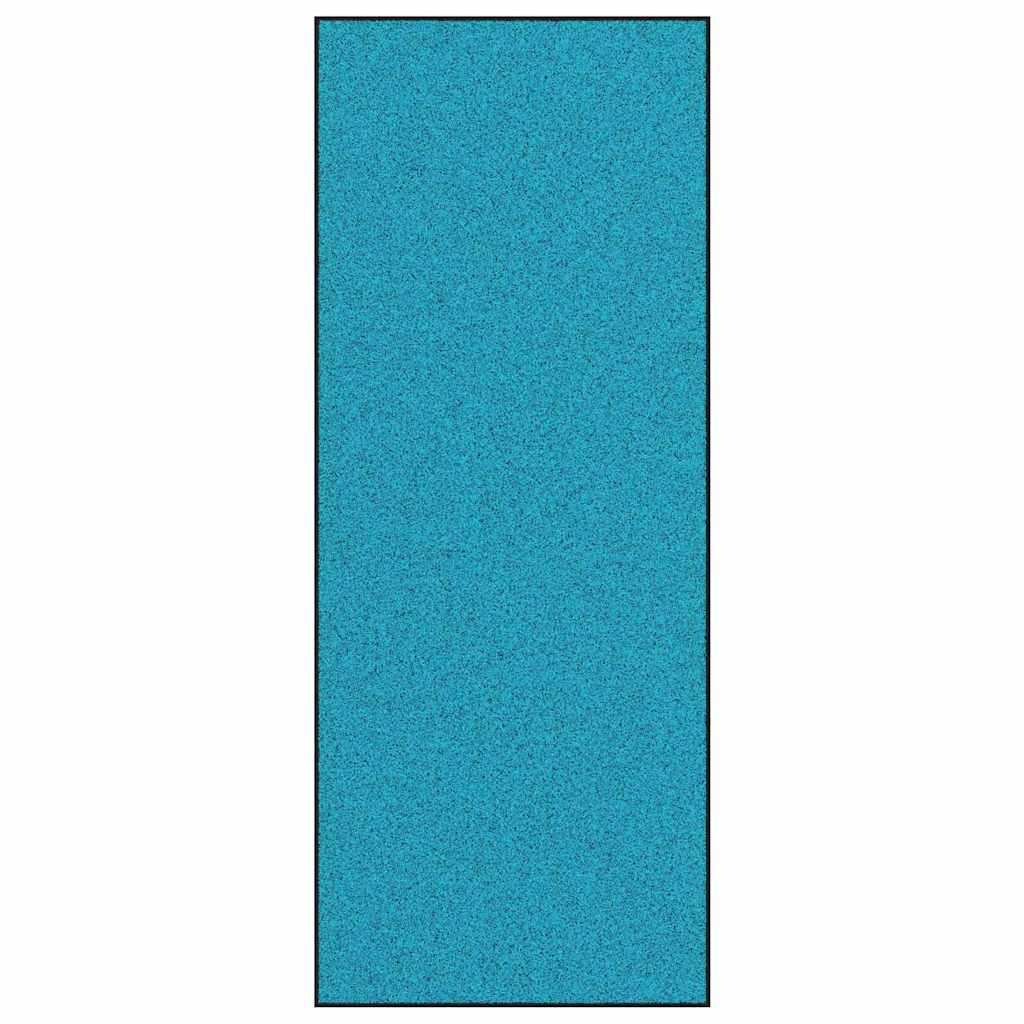 vidaXL Fußmatte Cyan und Schwarz 120 x 300 cm 100% Polyamid