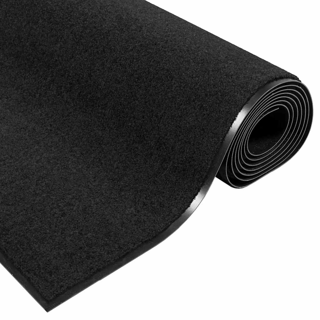 vidaXL Fußmatte Schwarz 60 x 180 cm 100% Polyamid