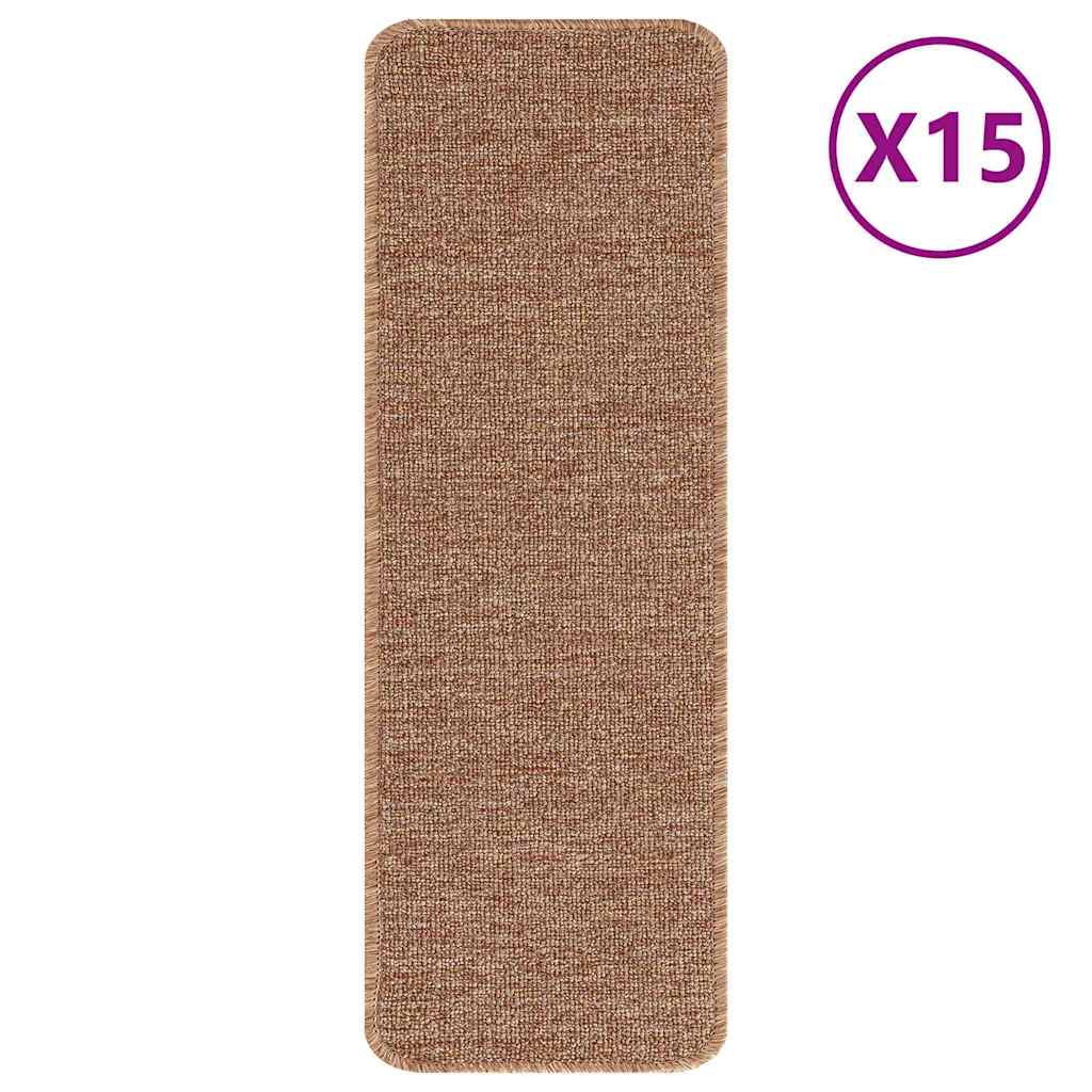 vidaXL Rutschfeste Treppenmatten 15 pcs Gelb 60 x 25 cm PP