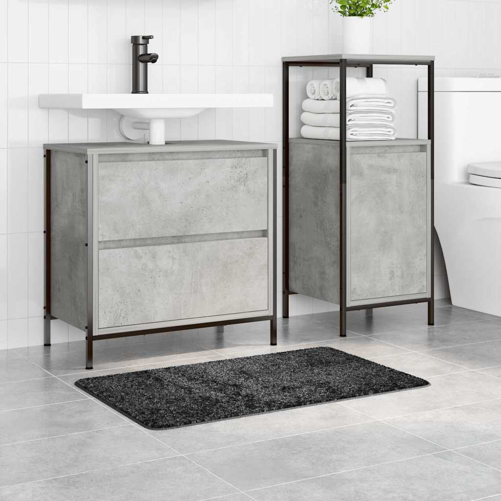 vidaXL Rutschfeste Badmatte Dunkelgrau 50 x 80 cm PP