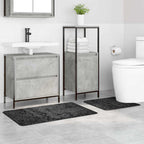 vidaXL Anti-Rutsch Badematten-Set 2 pcs Dunkelgrau PP