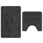 vidaXL Anti-Rutsch Badematten-Set 2 pcs Dunkelgrau PP