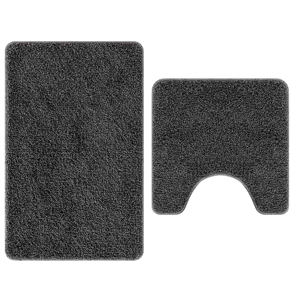 vidaXL Anti-Rutsch Badematten-Set 2 pcs Dunkelgrau PP