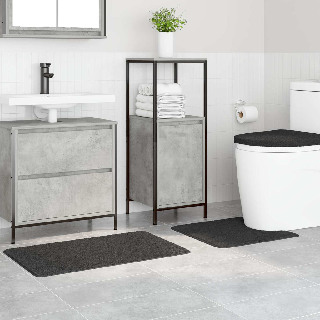 vidaXL Anti-Rutsch Badematten-Set 3 pcs Dunkelgrau PP