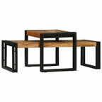 vidaXL Couchtisch 2 pcs Braun 48 x 40 x 40 cm Massivholz Akazie