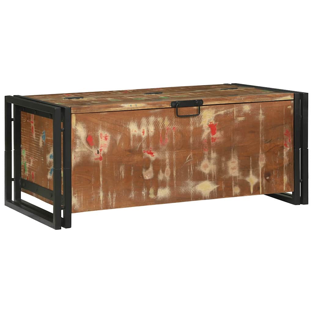 vidaXL Couchtisch mit Schubladen Mehrfarbig Massives upgecyceltes Holz