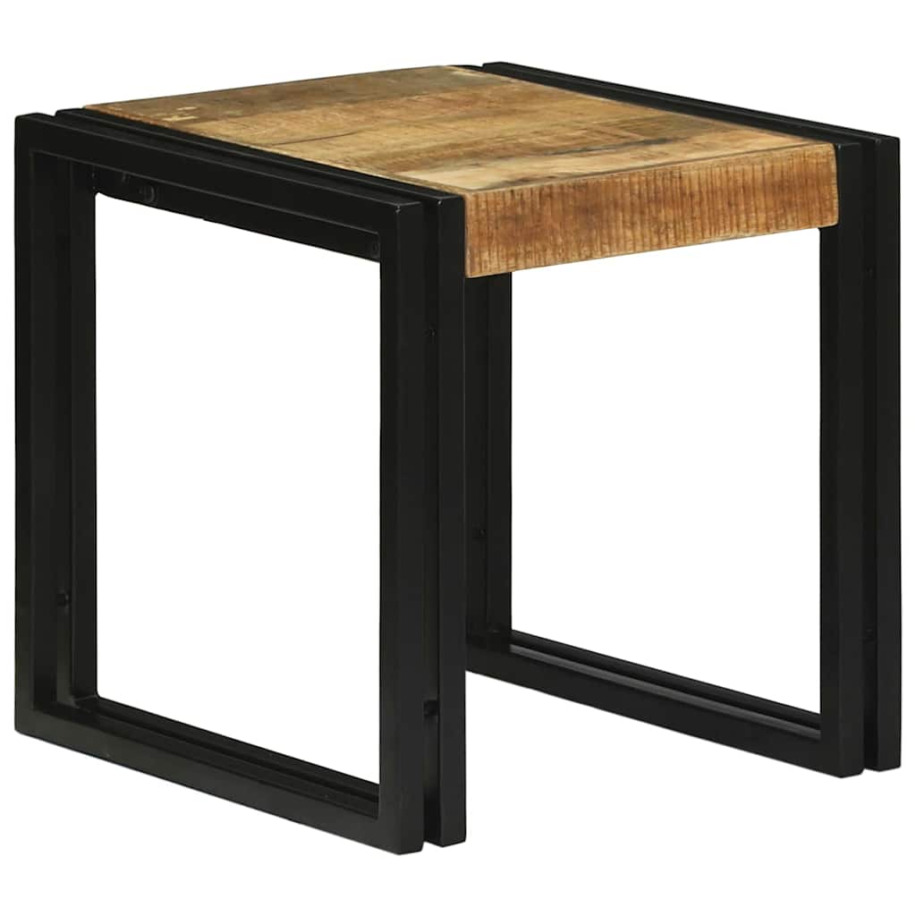 vidaXL Nestingtisch 3 pcs Massives Mango Holz und Metall