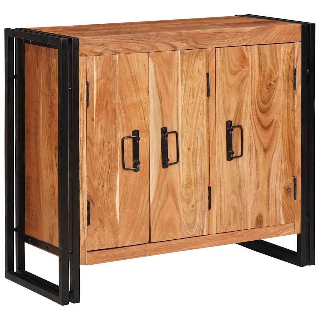 vidaXL Sideboard mit Türen Braun Massivholz Akazie und Metall