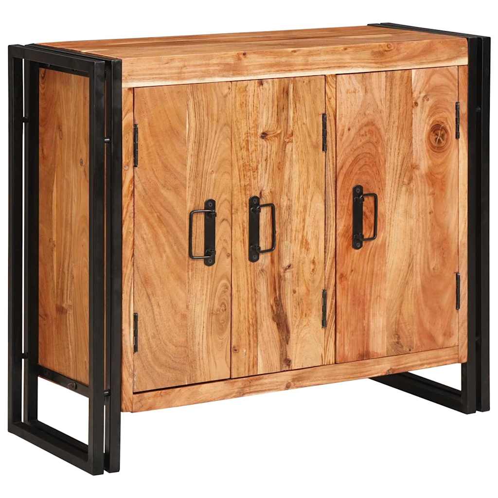 vidaXL Sideboard mit Türen Braun Massivholz Akazie und Metall