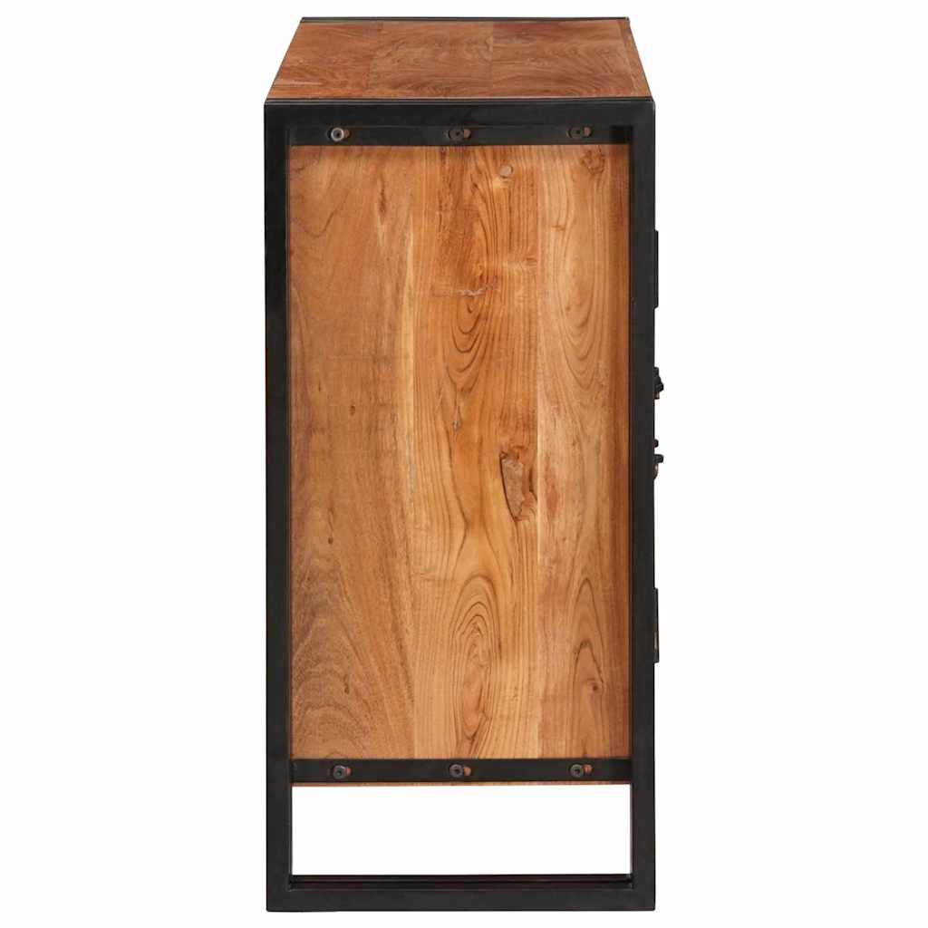 vidaXL Sideboard mit Türen Braun Massivholz Akazie und Metall