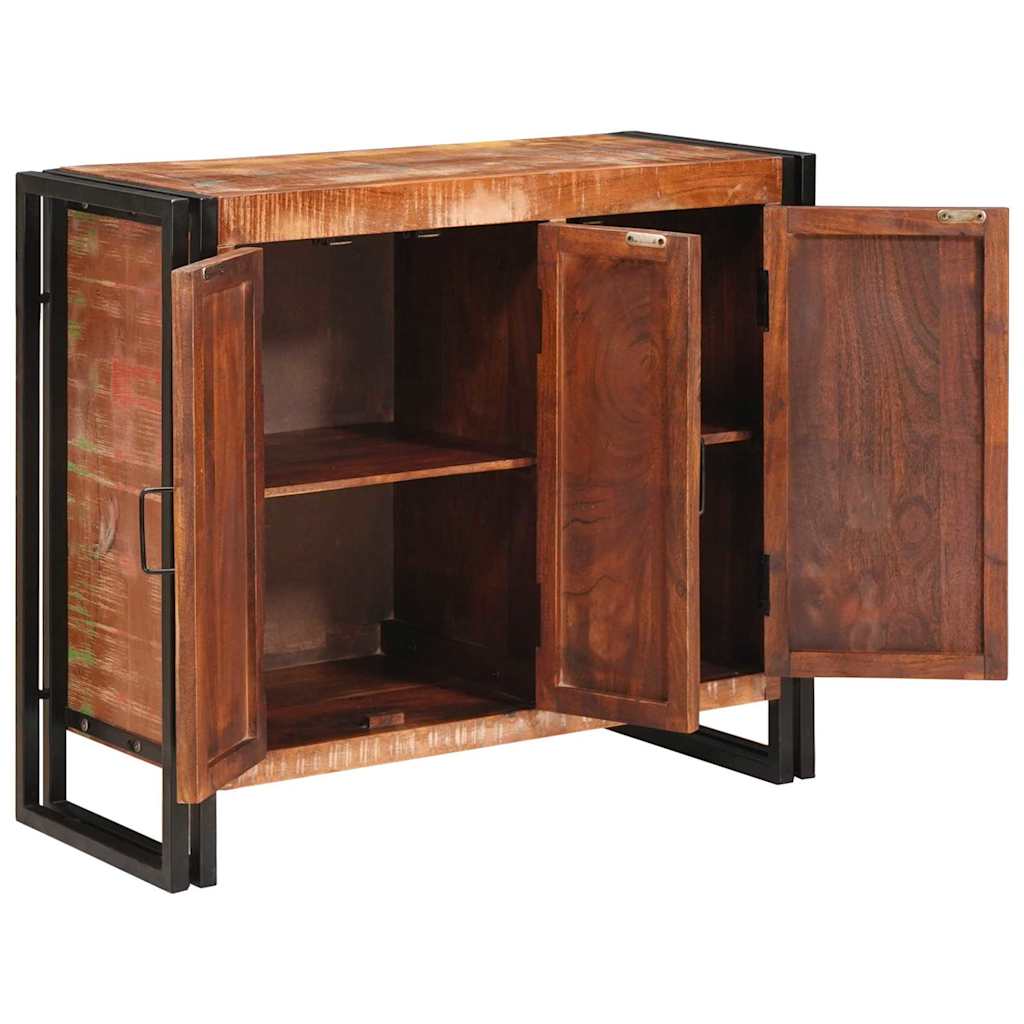vidaXL Sideboard mit Türen Braun Massives recyceltes Holz und Metall