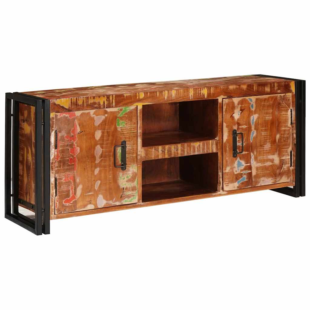 vidaXL TV-Schränk mit Tür Mehrfarbig 120 x 33 x 50 cm Massives Altholz