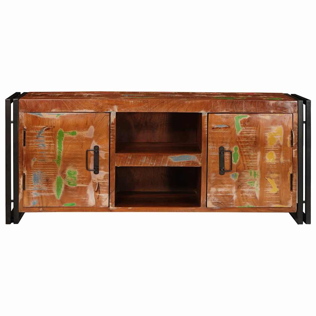 vidaXL TV-Schränk mit Tür Mehrfarbig 120 x 33 x 50 cm Massives Altholz
