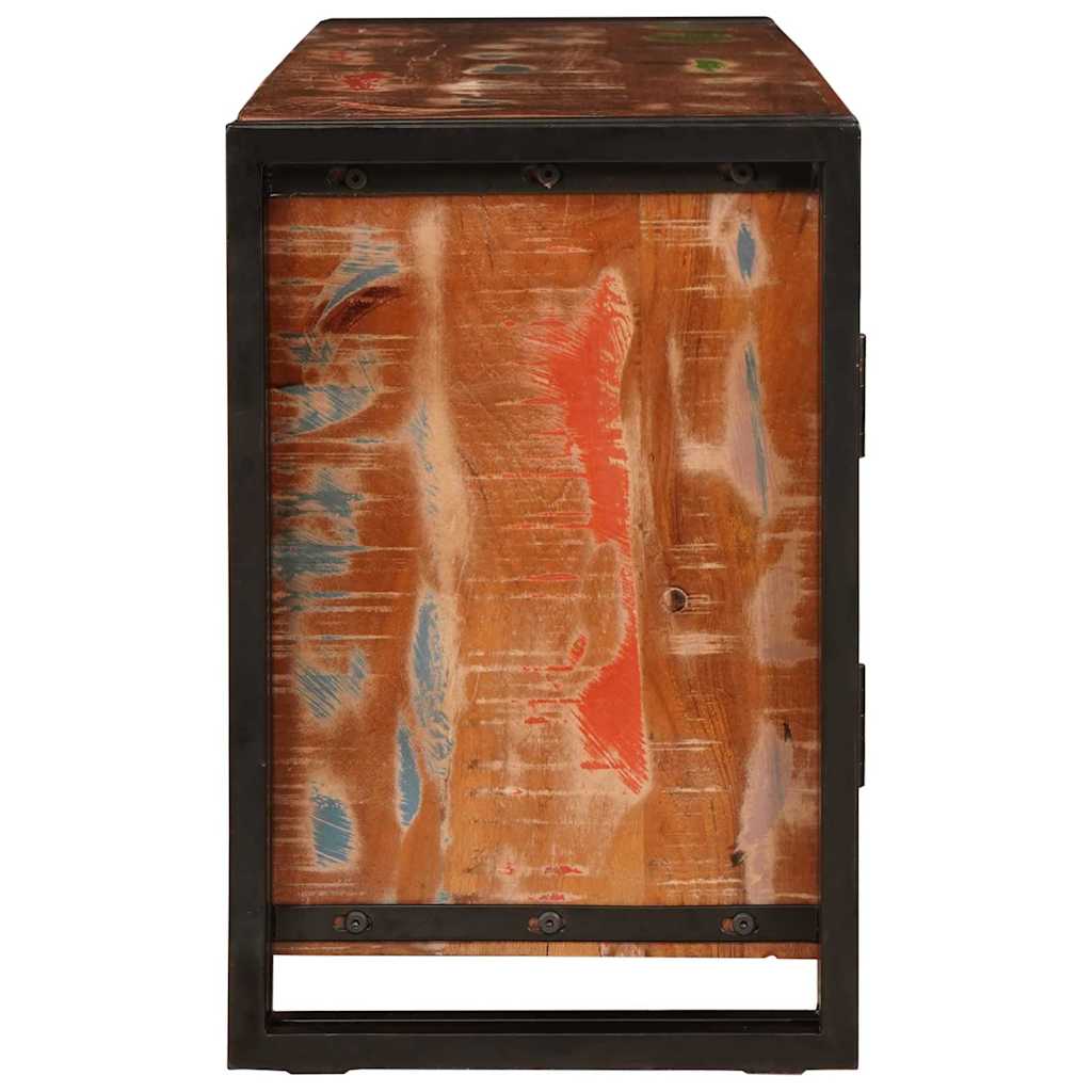 vidaXL TV-Schränk mit Tür Mehrfarbig 120 x 33 x 50 cm Massives Altholz