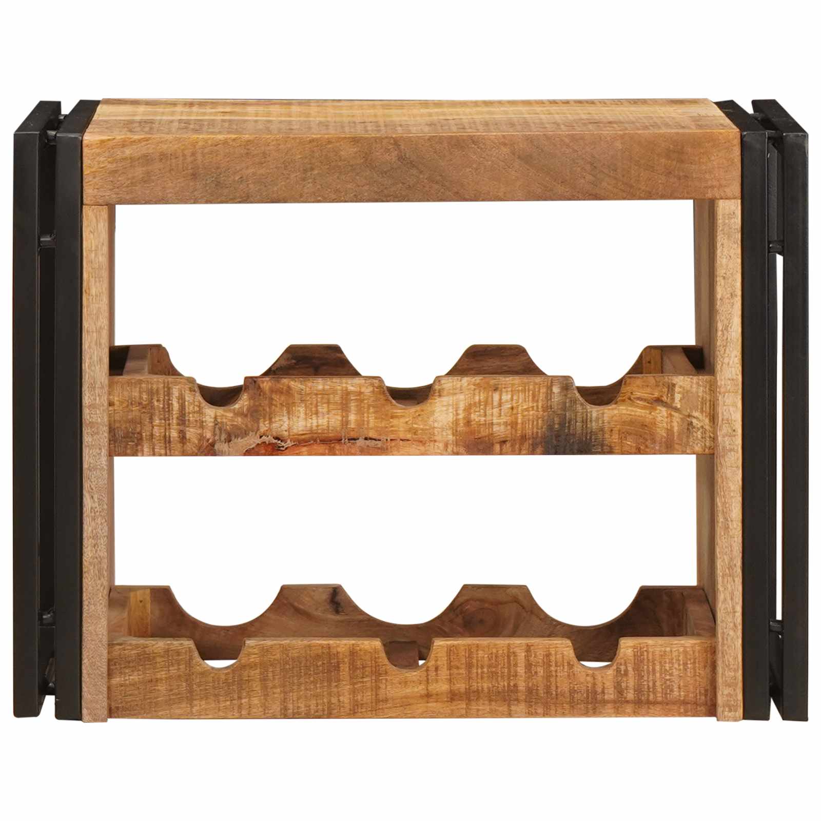 vidaXL Weinregal Braun 60 x 45 x 33 cm Massives grobes Mangoholz