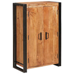 vidaXL Highboard mit Türen Braun Massivholz Akazie und Metall