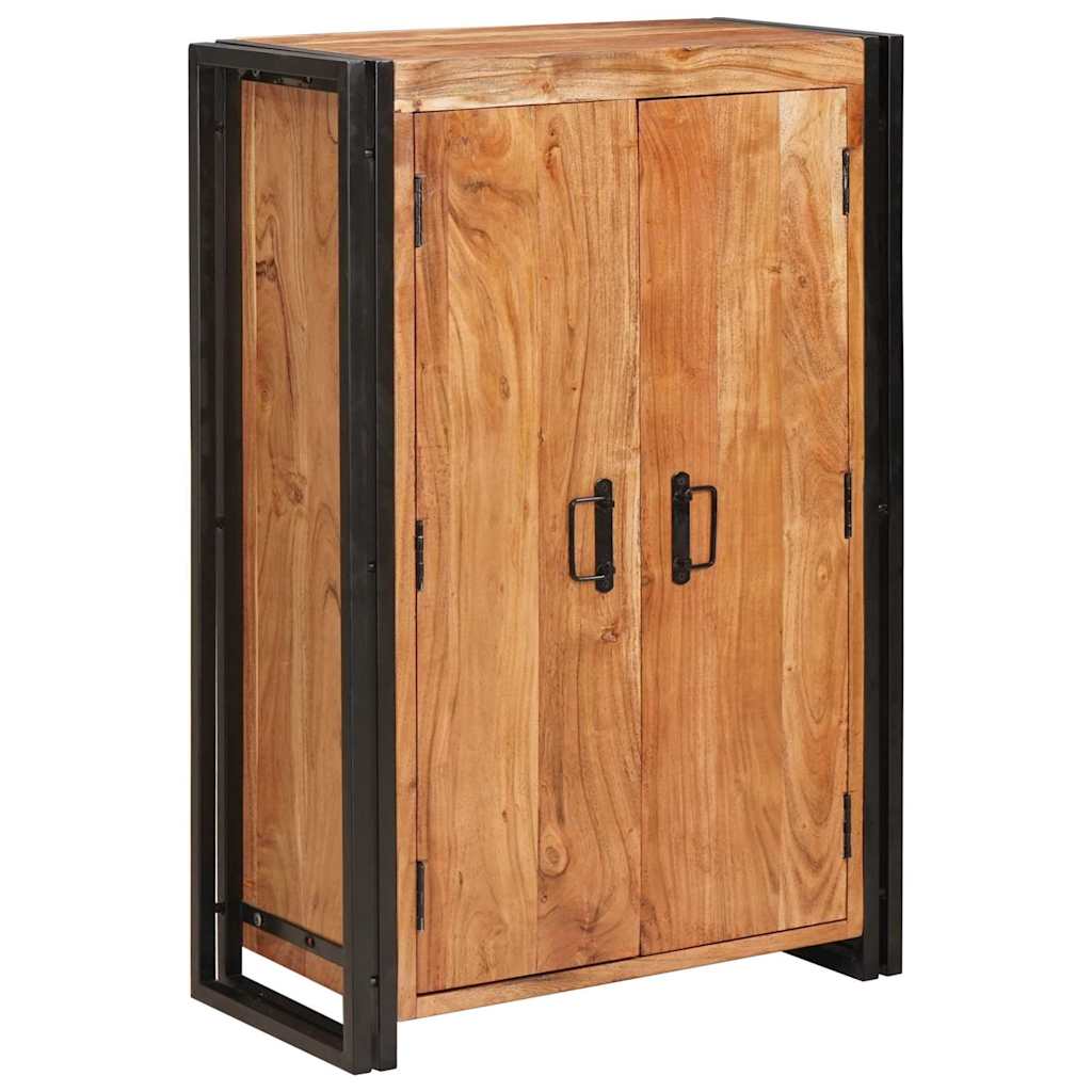 vidaXL Highboard mit Türen Braun Massivholz Akazie und Metall