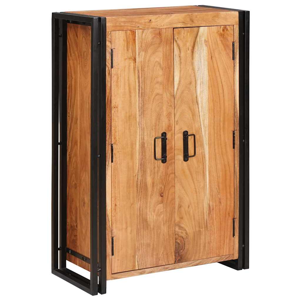 vidaXL Highboard mit Türen Braun Massivholz Akazie und Metall