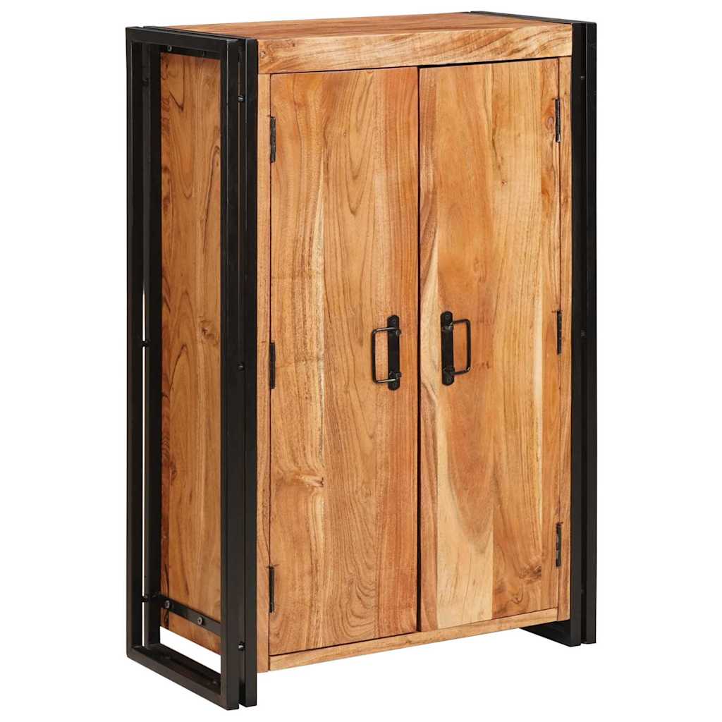vidaXL Highboard mit Türen Braun Massivholz Akazie und Metall