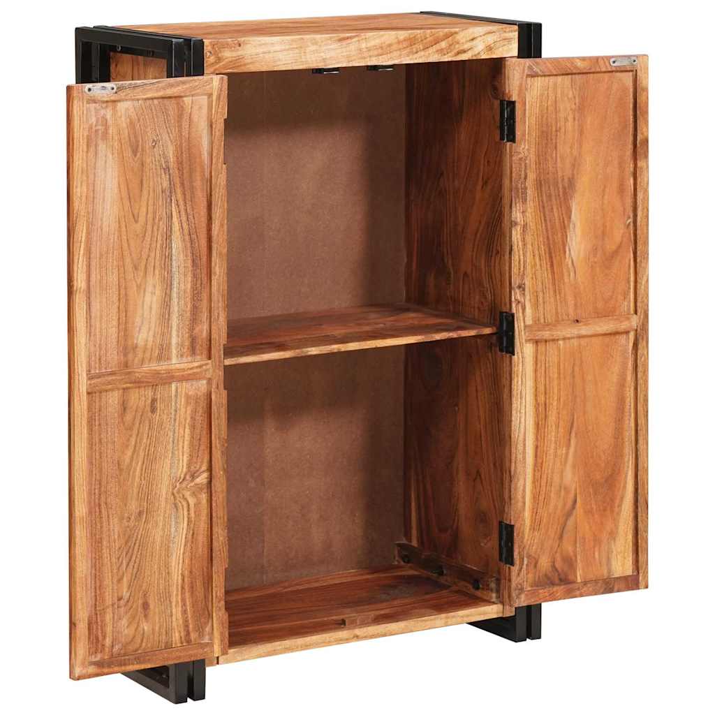 vidaXL Highboard mit Türen Braun Massivholz Akazie und Metall