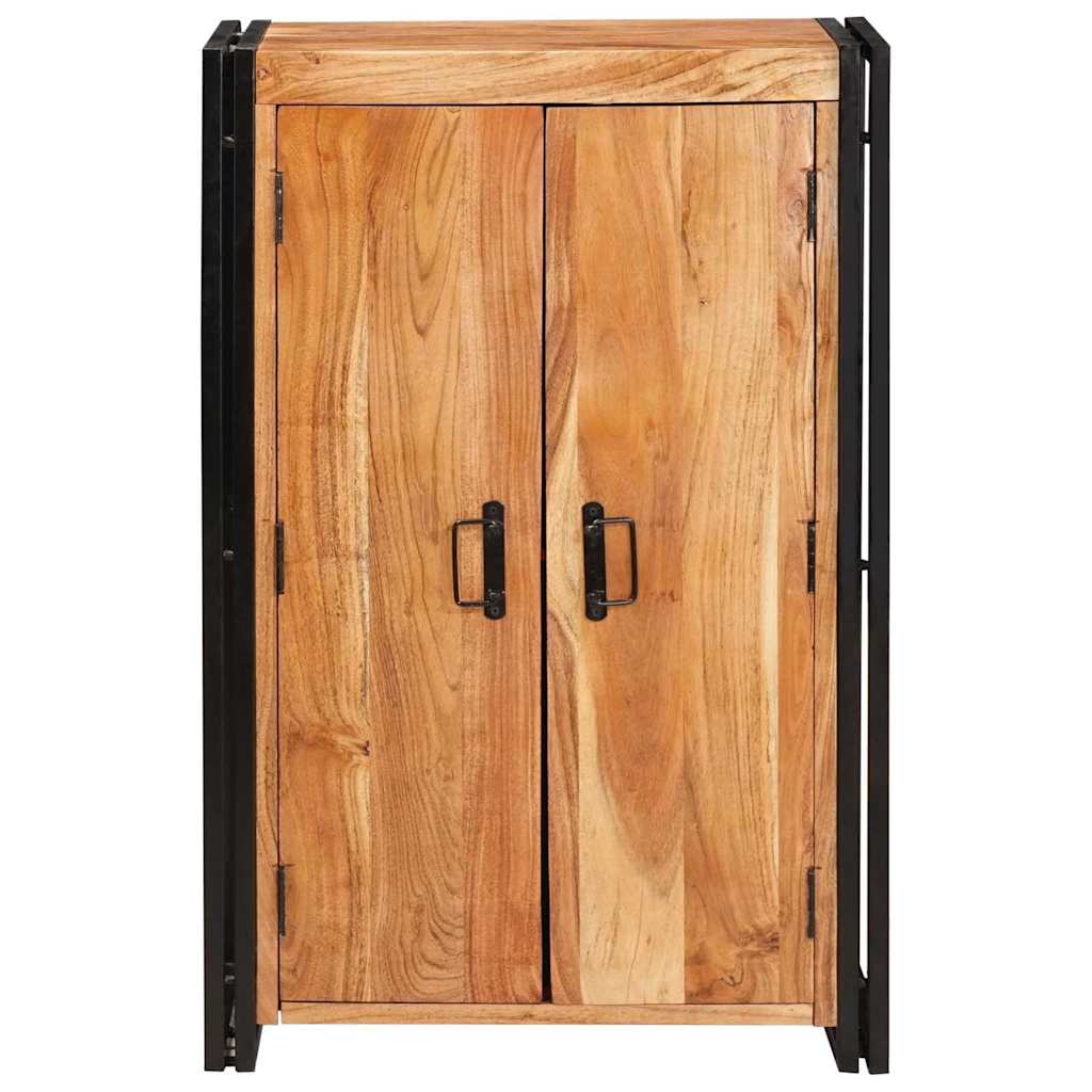 vidaXL Highboard mit Türen Braun Massivholz Akazie und Metall