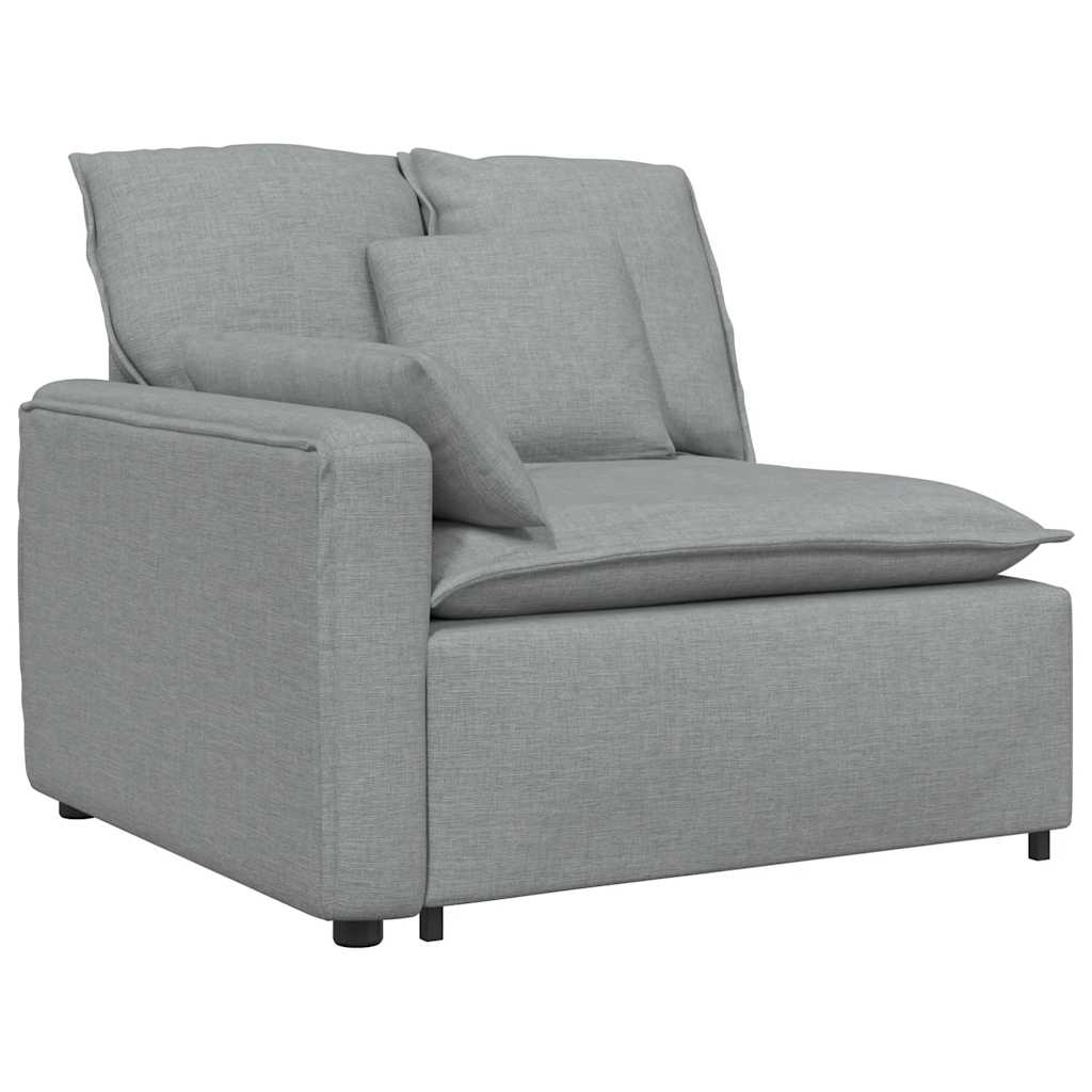 vidaXL Modulares Sofa mit Kissen Hellgrau