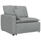 vidaXL Modulares Sofa mit Kissen Hellgrau