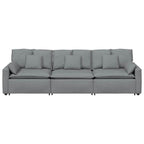 vidaXL Modulares Sofa mit Kissen Hellgrau