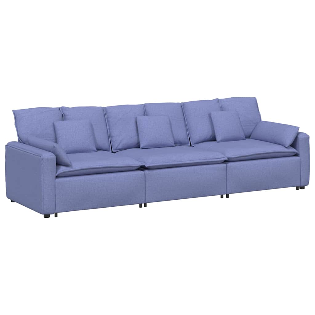 vidaXL Modulares Sofa mit Kissen Jeansblau
