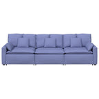 vidaXL Modulares Sofa mit Kissen Jeansblau