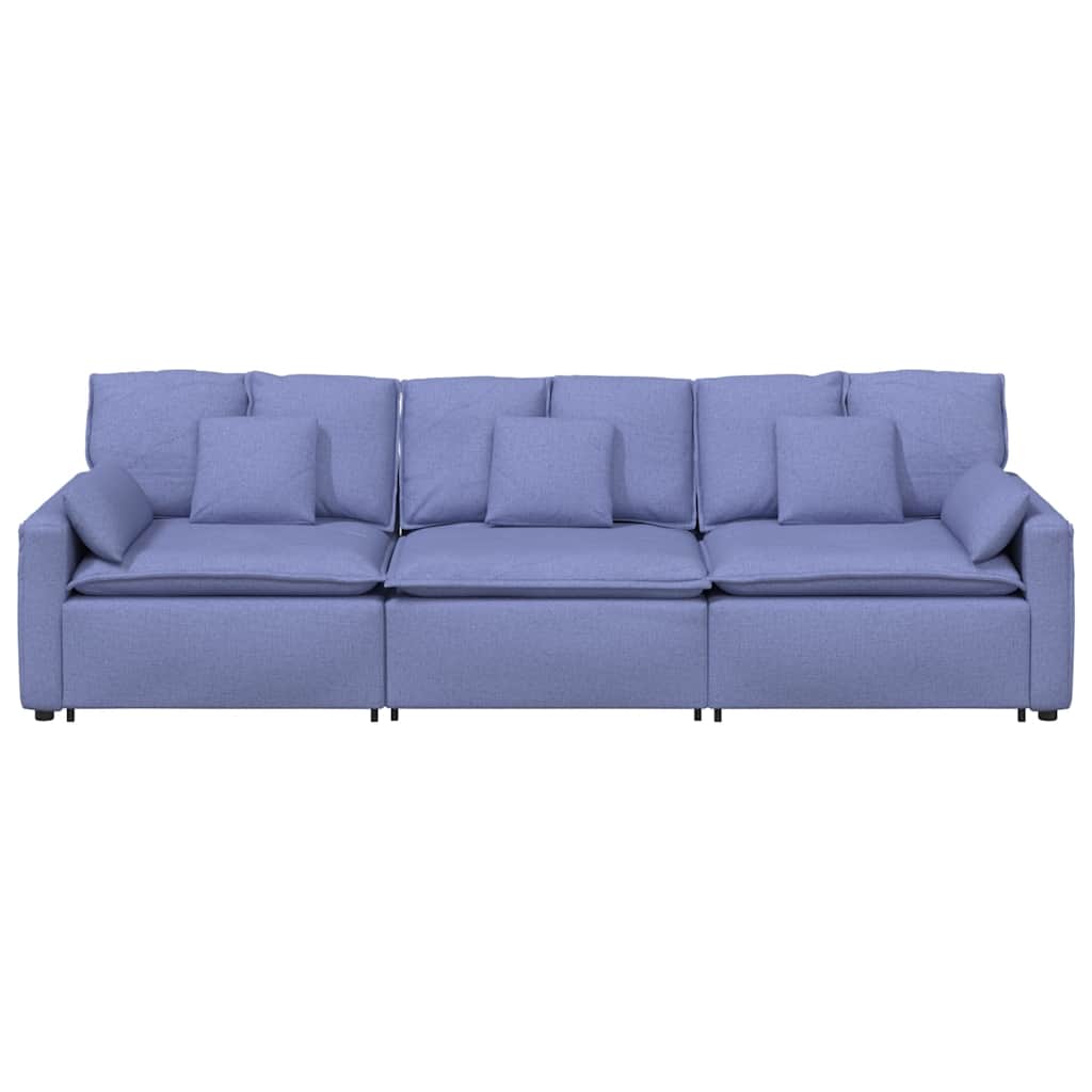 vidaXL Modulares Sofa mit Kissen Jeansblau