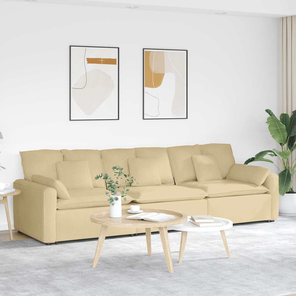 vidaXL Modulares Sofa mit Kissen Graugrün