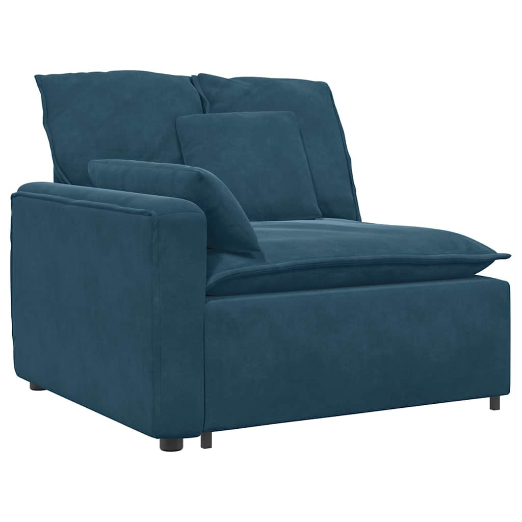 vidaXL Modulares Sofa mit Kissen Samt Blau