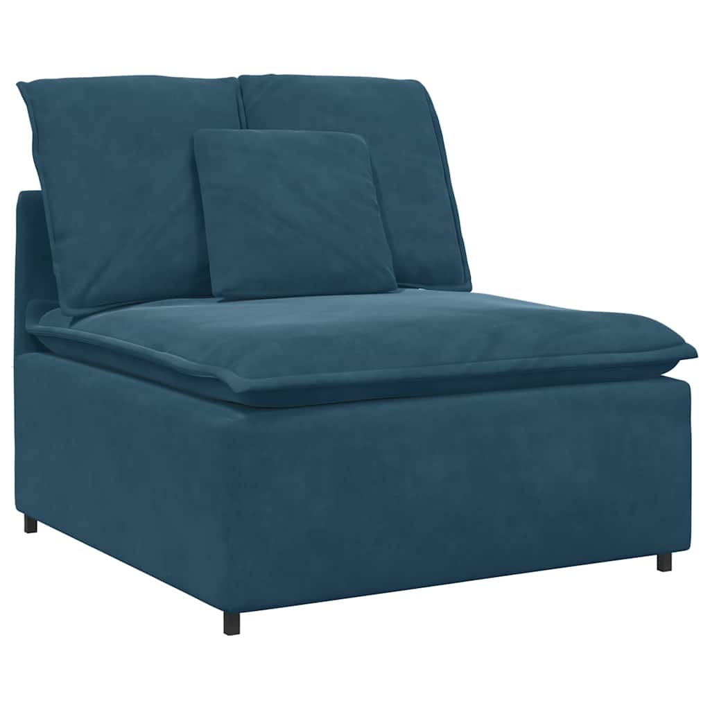 vidaXL Modulares Sofa mit Kissen Samt Blau