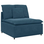 vidaXL Modulares Sofa mit Kissen Samt Blau