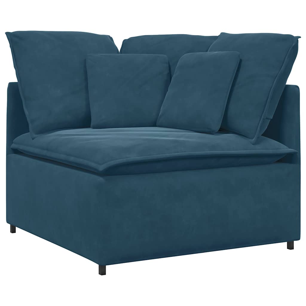 vidaXL Modulares Sofa mit Kissen Samt Blau