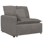 vidaXL Modulares Sofa mit Kissen Cordstoff Hellgrau