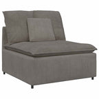 vidaXL Modulares Sofa mit Kissen Cordstoff Hellgrau