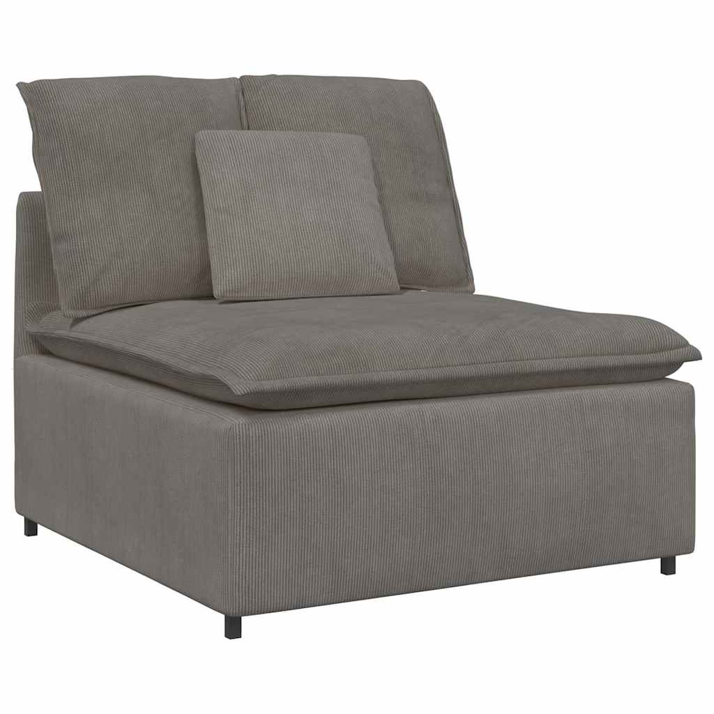 vidaXL Modulares Sofa mit Kissen Cordstoff Hellgrau