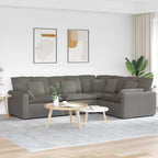 vidaXL Modulares Sofa mit Kissen Cordstoff Hellgrau