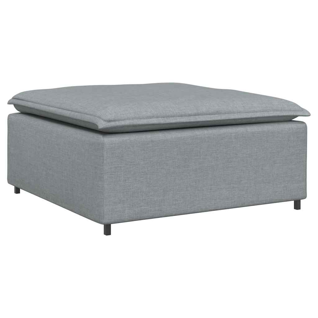 vidaXL Modulares Sofa mit Fußhocker Kissen Stoff Hellgrau