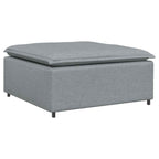 vidaXL Modulares Sofa mit Fußhocker Kissen Stoff Hellgrau